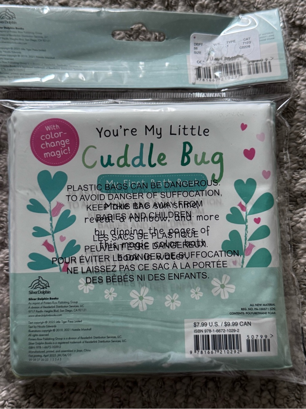 You're My Little Cuddle Bug My First Bath Book - Pink Ladybug - Picture 2 of 2